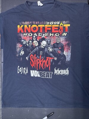 Knotfest Slipknot T Shirt Concert 2019 Sz M Volbeat Gojira Behemoth-image