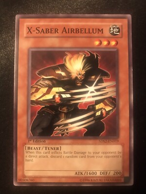 X-Saber Airbellum Yugioh Card 1st Edition 5DS2-EN019 Great Condition-image