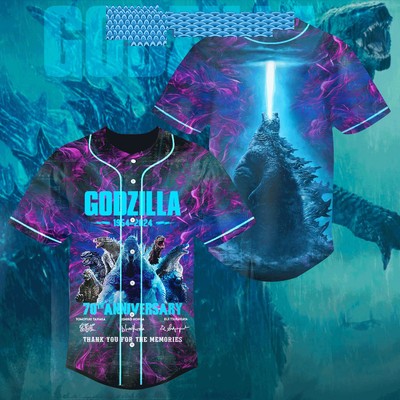 Godzilla 70 Years Of The Memories1954-2024 Baseball Jersey-image