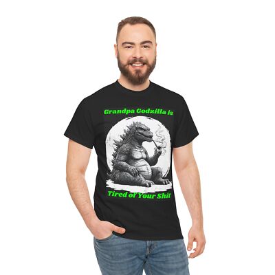 Grandpa Godzilla Unisex Heavy Cotton Tee-image