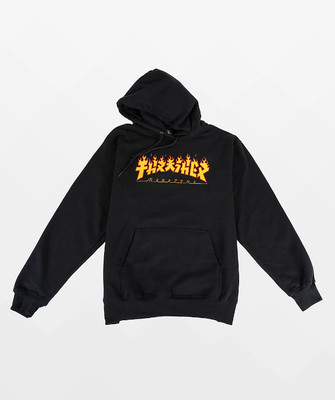 Thrasher Godzilla Flame Hoodie Black-image