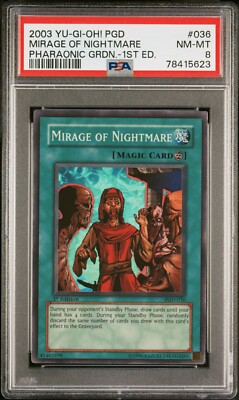 YUGIOH PSA 8 2003 Mirage of Nightmare PGD-036 Super Rare 1st Edition-image