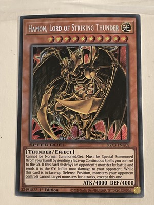 Hamon, Lord of Striking Thunder Speed Duel GX Yugioh #SGX3-ENG02 Secret Rare-image