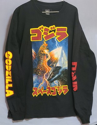 Vintage 90s T Shirt Godzilla Graphic ATSUKO Brand Long Sleeve Black  XL RARE-image