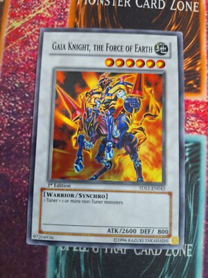 Yu-Gi-Oh! Gaia Knight, the Force of Earth 5DS1-EN042 Super 1st Edition NM/LP-image