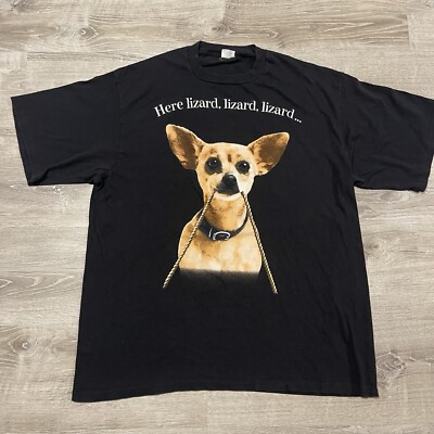 Vintage Taco Bell Here Lizard Chihuahua T-Shirt Double Sided 3XL 90s Single-image
