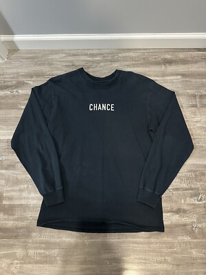 CHANCE THE RAPPER 3 Long Sleeve Shirt Sz M Tour 2016 Black Double Sided Chance-image
