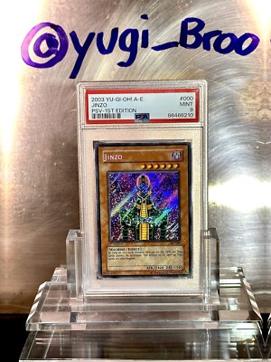 PSA 9 ASIAN ENGLISH HOLO BLEED Jinzo PSV-000 Secret Rare 1st Edition Yugioh 2002-image