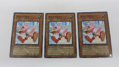 3x ( 2 1ST / 1x UNL )  SONIC CHICK PLAYSET  5DS1-EN010 MONSTER COMMON YUGIOH  NM-image
