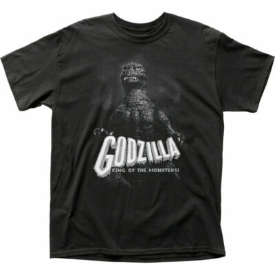 Godzilla B&W King of the Monsters T Shirt Mens Licensed Pop Culture Movie Black-image