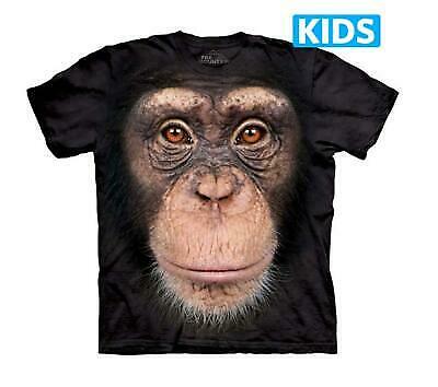 The Mountain Kids Tie Dye T-Shirt Chimp Face Primate Ape Guano Nature Animals-image