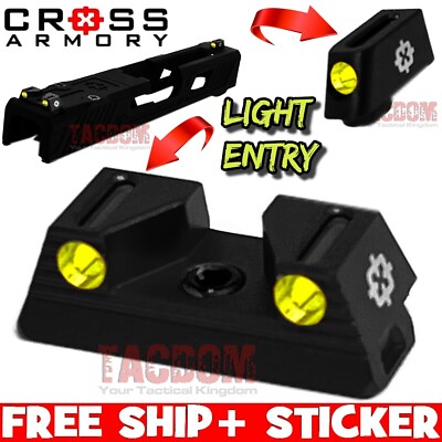 Cross Armory BLACK STANDARD Height Sights GL0CK 17 19 21 22 23 26 34 FIBER OPTIC-image