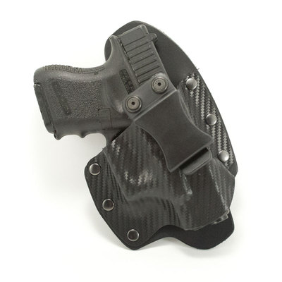 Glock - IWB Kydex & Leather Hybrid Holster - Optic Ready - Black Carbon Fiber-image