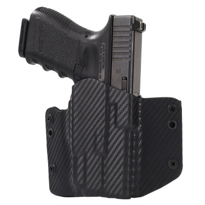 Glock - OWB Tactical Holster - Olight PL-Mini - Optic Ready - Black Carbon Fiber-image