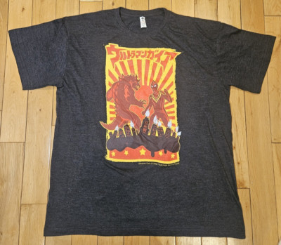 Vtg 1998 Ultraman Gaia Gray T Shirt Tsuburaya Productions Men’s Tee XL Godzilla-image