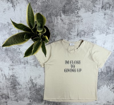 RHUDE I am Close to Giving Up Rap Hip Hop Graphic Cotton Jersey T Shirt Tee-image