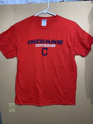 Vintage Cleveland Indians Delta Pro Weight Mens Red Graphic T Shirt Size Medium-image