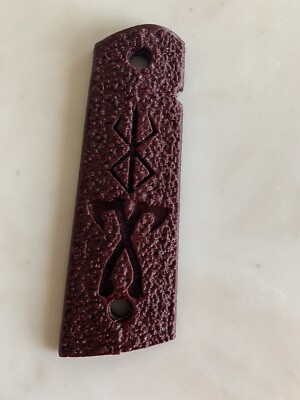 1911 full size magwell grips - red viking axe inlay Custom Made-image