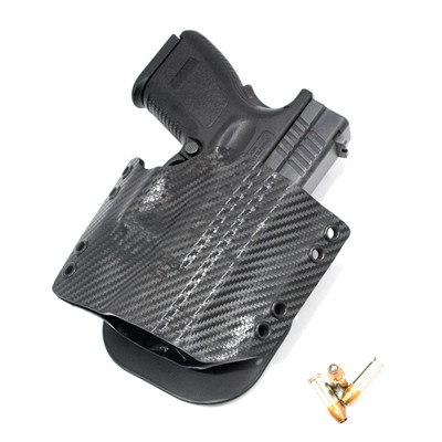Glock - OWB Paddle Holster - Optic Ready - Matte Black & Black Carbon Fiber-image