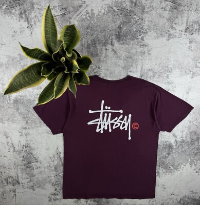 Vintage STUSSY Big Spray Logo Red Cherry Mexico USA Rap 90S Hip Hop T Shirt Tee-image