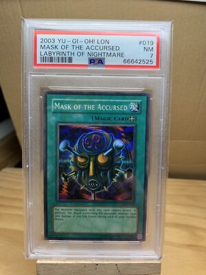 YUGIOH PSA 7 2003 Mask of the Accursed LON-019 Super Rare Unlimited-image