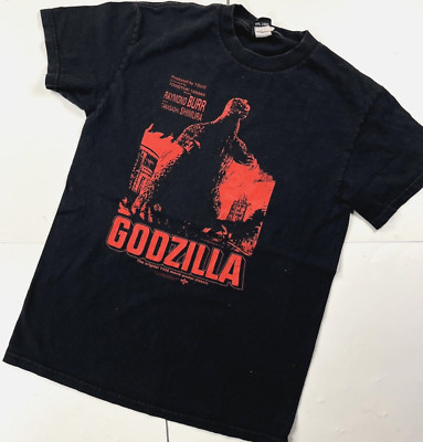 Godzilla T Shirt Small Black Dragon 1956 Movie Poster Japan Impact Burr Shimura-image