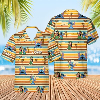 Personalized Stitch Aloha Hawaiian Shirt - Disney Vacation Shirt For Men Women-image