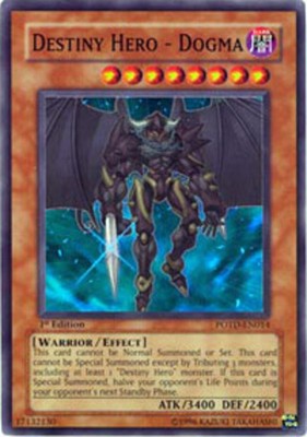 Destiny Hero - Dogma - POTD-EN014 - Super Rare - Unlimited Edition LP YuGiOh!  B-image