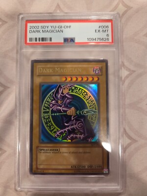YUGIOH PSA 6 2002 Dark Magician SDY-006 Ultra Rare 1st Edition-image