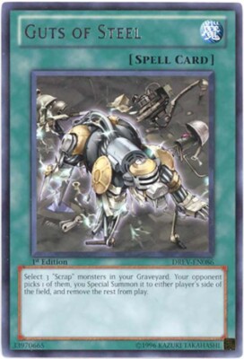 3 x Yu-Gi-Oh Card - DREV-EN086 - GUTS OF STEEL (rare) - NM-image