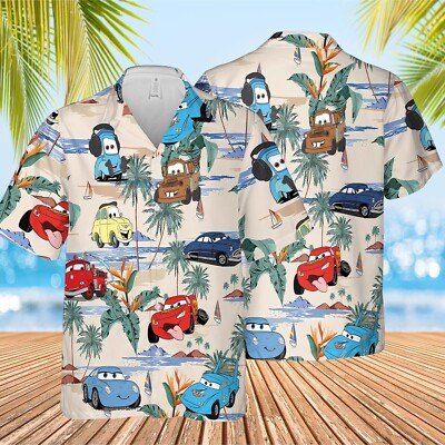 Lightning McQueen Tow Mater Hawaiian Shirt - Disney Cars Pixar Shirt For Men Wom-image