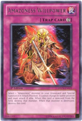 Yu-Gi-Oh Card - DREV-EN072 - AMAZONESS WILLPOWER (rare) - NM/Mint-image