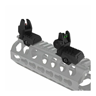 Foldable Polymer Fiber Optics Sights Flipup Front and Rear Sights for Picatinny -image