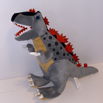 Carlisle Co. Godzilla T-Rex Dino Plush Stuffed Animal Gray Black Brown Red 12