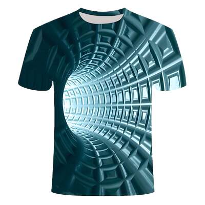 Creative 3D Printed Couple T-Shirt for Men and Women Casual Loose Fit Short Slee-image