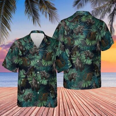 Godzilla Shirt, Godzilla Hawaiian Shirt, Godzilla Button Shirt-image