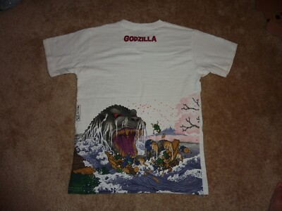 Amazing Graphics Godzilla AOP Toho Men's White T Shirt sz Medium M-image