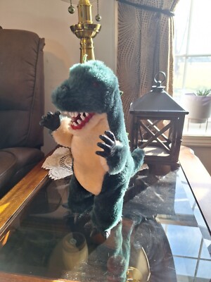 VTG 1987 Godzilla Plush Electronic Jamina World Red Eyes Dinosaur NON WORKING-image