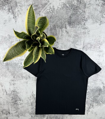 Vintage STUSSY Basic Blank Black Mexico USA Rap 90S Hip Hop Jersey T Shirt Tee-image