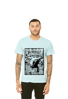 Godzilla Display Unisex Adult Crewneck Short Sleeve Shirt-image