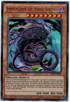 3 x Jormungardr the Nordic Serpent - LC05-EN001 - Ultra Rare - Limited Edition N-image