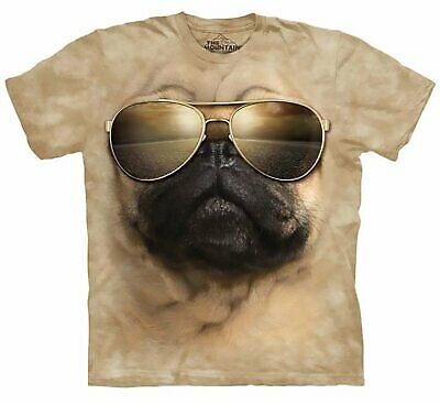 The Mountain Tie Dye T-Shirt Aviator Pug Dog Animals Pet Cat Nature Sunglasses-image