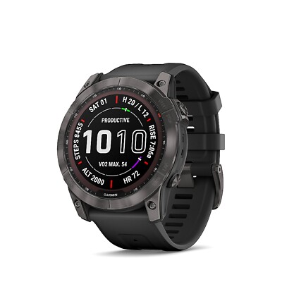 Garmin Fēnix 7X Sapphire Solar GPS Smartwatch Fiber reinforced polymer Carbon Gr-image