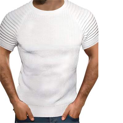 Pleated Waffle Short Sleeve Top for Casual Wear in Multiple Color Options-image