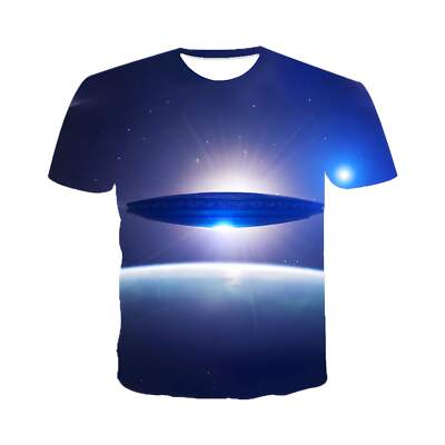 Men's 3D Digital Printed T-shirt with Round Neck and Short Sleeves in Multiple U-image