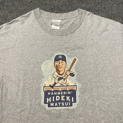 Vintage MLB New York Yankees Hideki Matsui #55 Caricature T-Shirt Size L B2-image
