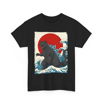 Funny Catzilla T-Shirt – Cat Meets Godzilla Graphic Tee for Men & Women-image