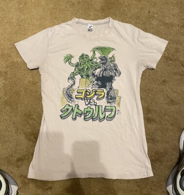 Godzilla Vs Cthulhu Shirt XL Vintage King of Monsters rare  H.P. Lovecraft Rare-image
