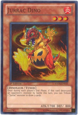 Yu-Gi-Oh Card - HA04-EN015 - JURRAC DINO (super rare holo) - NM/Mint-image
