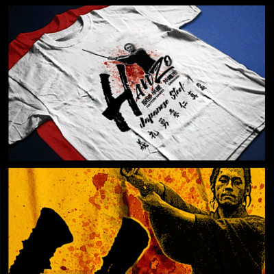 Samurai T-Shirt deadly warrior with sword Bushido Code Japanese sword strike tee-image